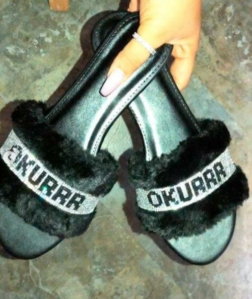Women's Crystal Embellished Beach Slides — Summer Glam